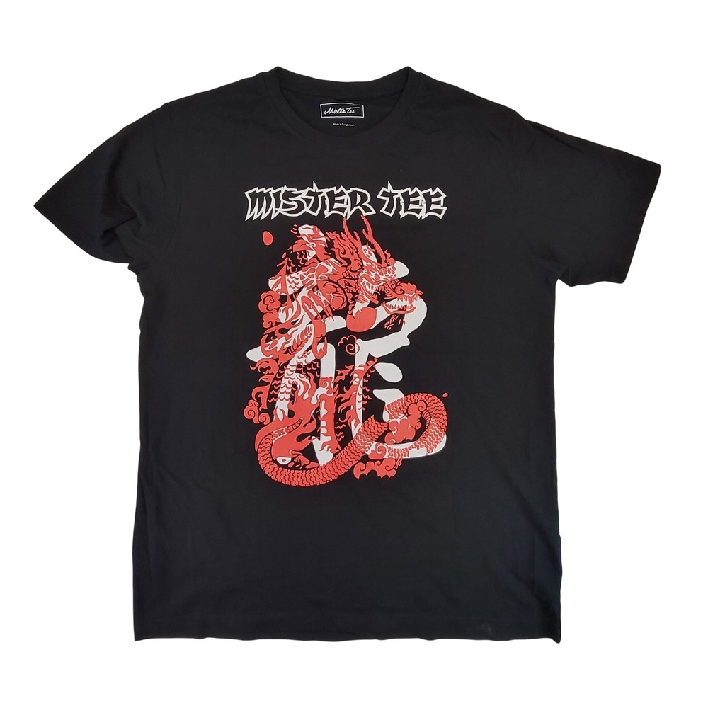 Mister Tee Black Dragon Graphic T Shirt‎ Men's Size XL